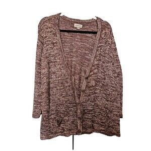 Avenue Womens Cardigan Sweater Knit Long Sleeve Button-Up V-Neck Plus Size 22/24